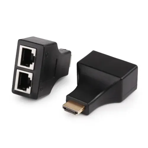 Extensor Hdmi Via Cabo De Rede Lan Rj45 Duplo Até 30 Metros