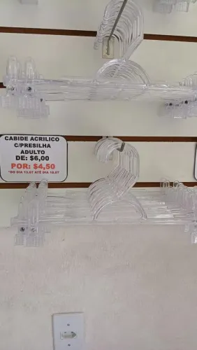 Cabide acrílico com presilha promoção até 18/07