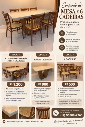 Mesa de jantar 1.80 x 0,90