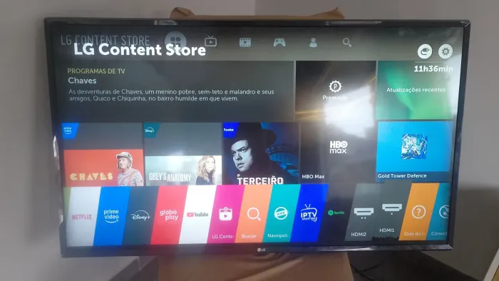 Smartv tv LG 43 4k wi-fi Netflix YouTube Globo play Disney Spotify