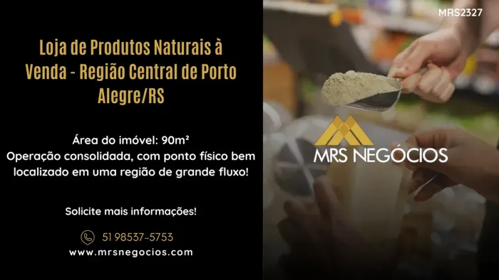 Loja de Produtos Naturais à Venda, 90m² - Região Central de Porto Alegre/RS