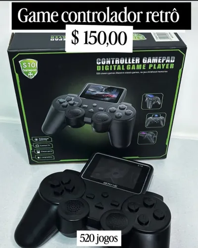 Controle Game Retrô S10 Portátil - 520 Jogos Clássicos