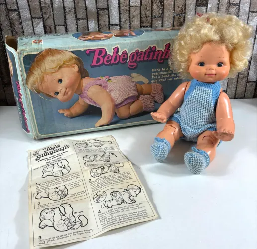Antiga Boneca Bebê Gatinhando -  Estrela 1976
