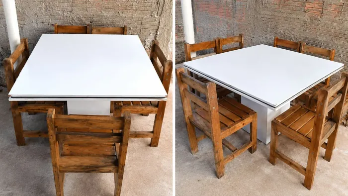 Mesa branca rústica