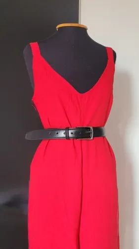 Macacão Feminino Longo Alças Vermelho, Veste 40, Seminovo