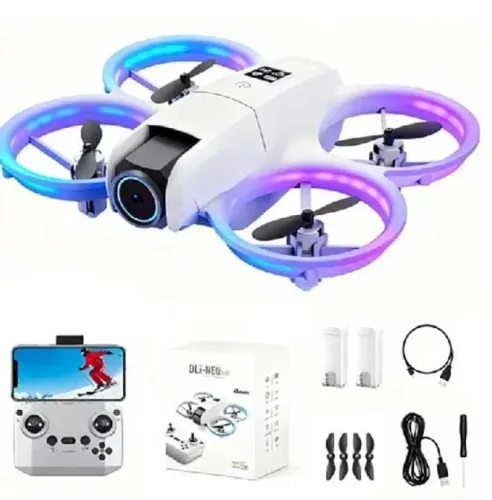 Drone com câmera estabilizador sensor de obstáculo filma tira foto duas baterias novo DL