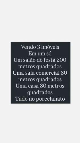 Vendo um salão de festa, uma casa, uma sala comercial 