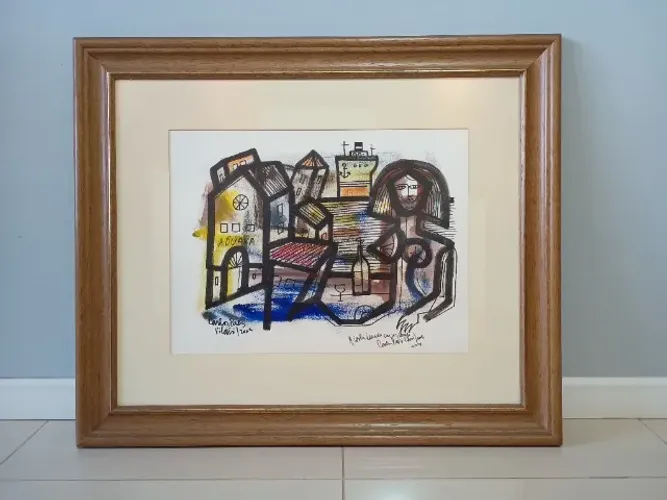 Quadro Carlos Paez Vilaró - Litografia assinada - 75x63cm (c/moldura) - 2003