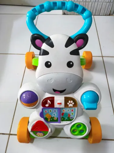 Andador E Apoiador Zebra - Fisher Price Branco