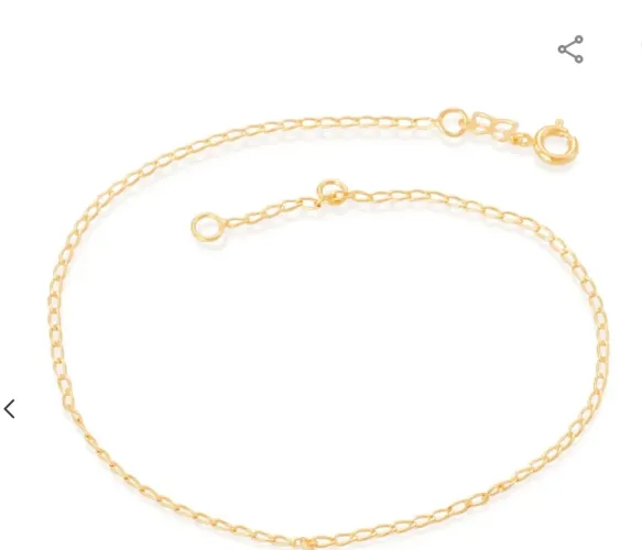 Tornozeleira banhada a OURO 18k rommanel