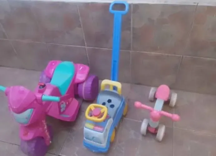 Motinha elétrica + Bike infantil Equilíbrio + Carrinho