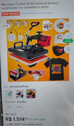 Máquina de sublimação 8 em 1