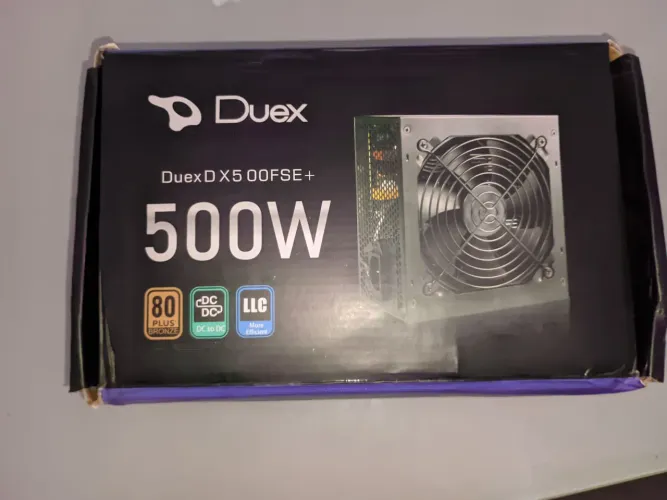 Fonte para PC Duex 500W 80 plus bronze - Nova na caixa (Sem uso)