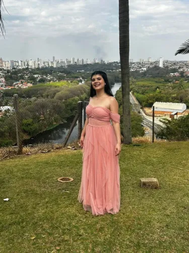 Vestido Rosa Pastel com brilho - tamanho M