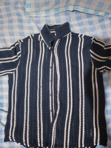 Camisa praia boxy masculina de tricô tamanho G