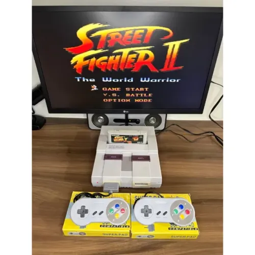 Super Nintendo Completo 100% Revisado 2 Controles e Jogo Original