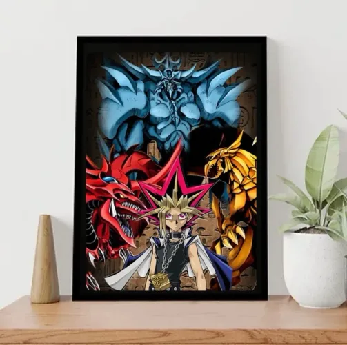 Combo 3 Quadros Yu-Gi-Oh 32x23 cm