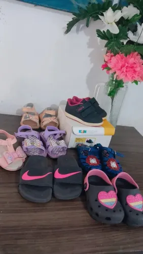 Lote de calçado menina n19/20 tênis sapatilha crocs melissa