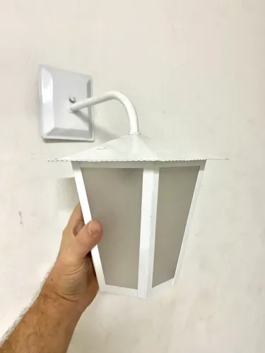 Arandela luminária parede colonial sextavada branca Ideal