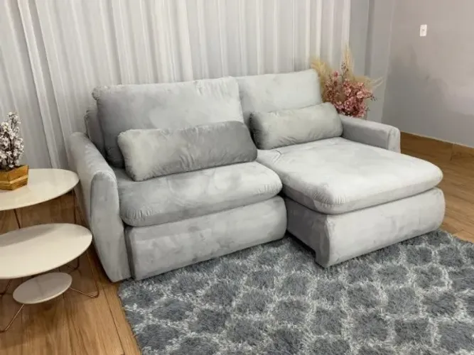 Pronta entrega! Sofá Cama Retrátil Reclinável Amaranto 1.90m Mod.80 Veludo 