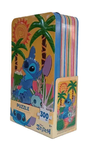 Quebra-cabeça 300 Peças Disney Stitch Lata Colecionável Grow NOVO lacrado