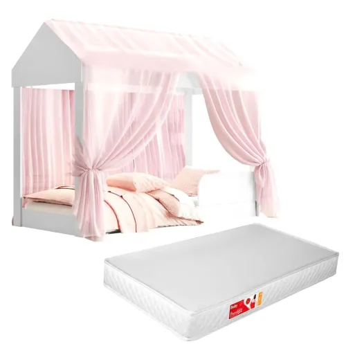 Cama Infantil de Casinha com Dossel - Usado em Excelente Estado.