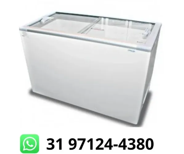 Freezer Horizontal Tampa de Vidro 411L Fricon