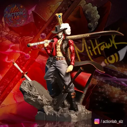 Action Figure Dracule Mihawk - One Piece - 17 cm - Colecionável Estátua