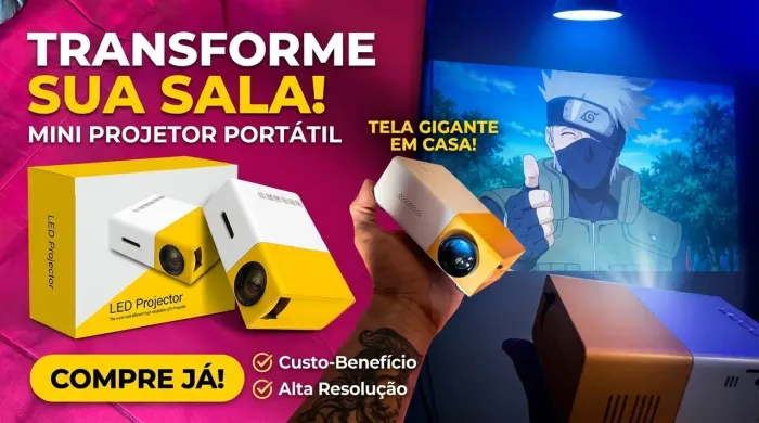 Mini Projetor LED Portátil - Imagem Grande e Ótimo Custo-Benefício