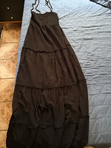 Vestido preto longo de alcinha TAM M 
