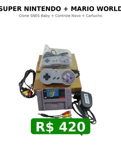 Super Nintendo Clone + Super Mario World - 2 controles.