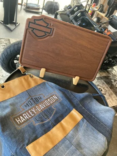 Kit churrasco Harley Davidson tabua + avental
