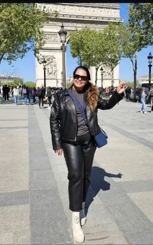 Calça ZARA COURO preta