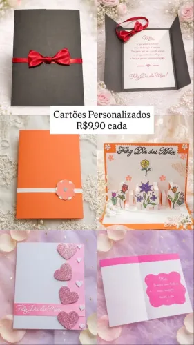 ?Dia das Mães está chegando, Cartões Artesanais Personalizados R$9,90 cada