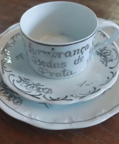 Bodas de prata . Trio para chá 1 xícara