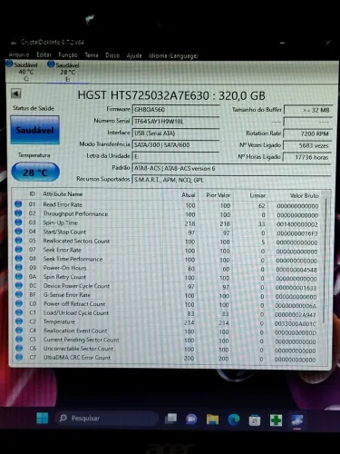 HGST 320GB varias marcas.