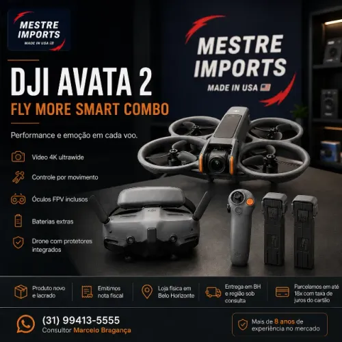 DJI Avata 2 Fly More Smart Combo Novo Lacrado
