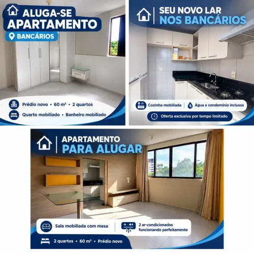 Apartamento nos bancários mobiliado.