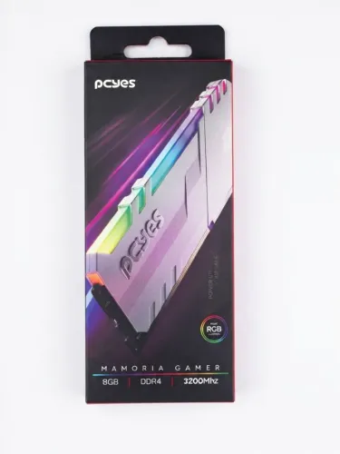 Memória RAM Gamer PCYES 8GB DDR4 3200MHz RGB White UDIMM PM083200D4WR