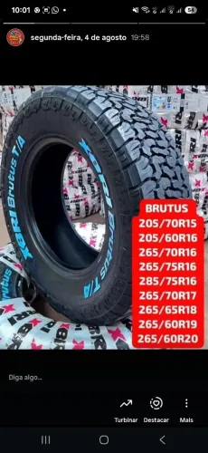 PNEUS LINHA XBRI BRUTUS COMPLETA 205/60R16 