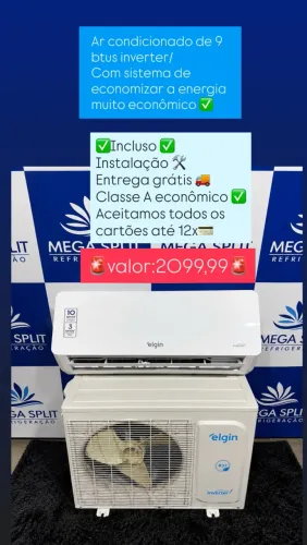 Ar condicionado inverte de 9 btus / incluso instalação/ garantia/ entrega