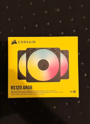 Kit Fan Corsair RS120 ARGB Foward - kit com 3 fans