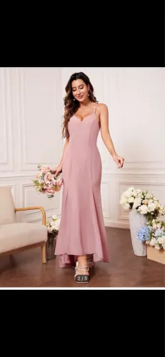 Vestido longo rosa claro TAM 38/40