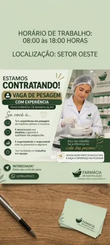 Vaga para PESAGEM COM EXPERIÊNCIA!!