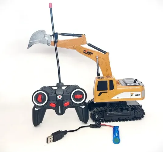 Escavadeira Controle Remoto 6 Canais Bateria Recarregável