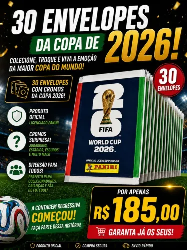 30 envelopes oficiais copa 2026