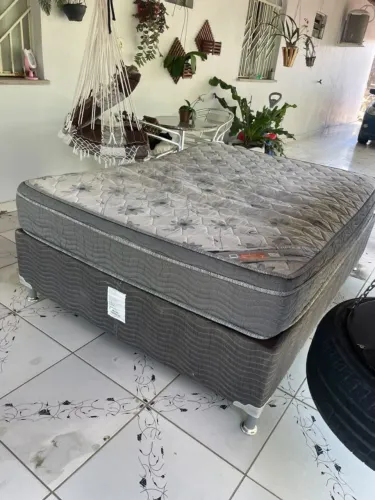 Cama Casal + Colchão Superpocket Molas Superpocket Ortobom + Cabeceira king
