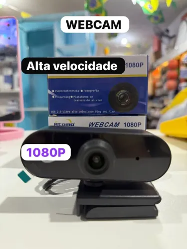 Webcam Full HD 1080P com Microfone Plug & Play