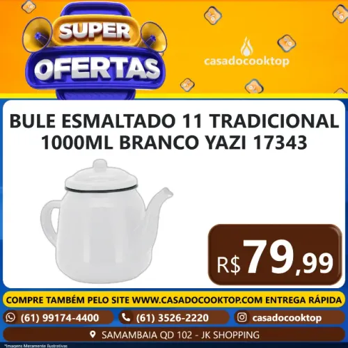 BULE ESMALTADO 11 TRADICIONAL 1000ML BRANCO YAZI 17343