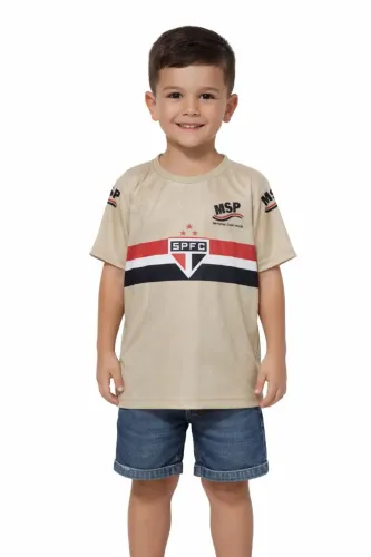 Camisa São Paulo Infantil 06 Anos Esportiva Dourado 